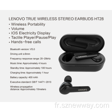 Lenovo HT28 TWS casque sans fil Écouteur imperméable